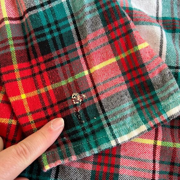 Old Navy Womens Plaid Flannel Button Down Pajama Shirt Nightgown Medium - Picture 9 of 9